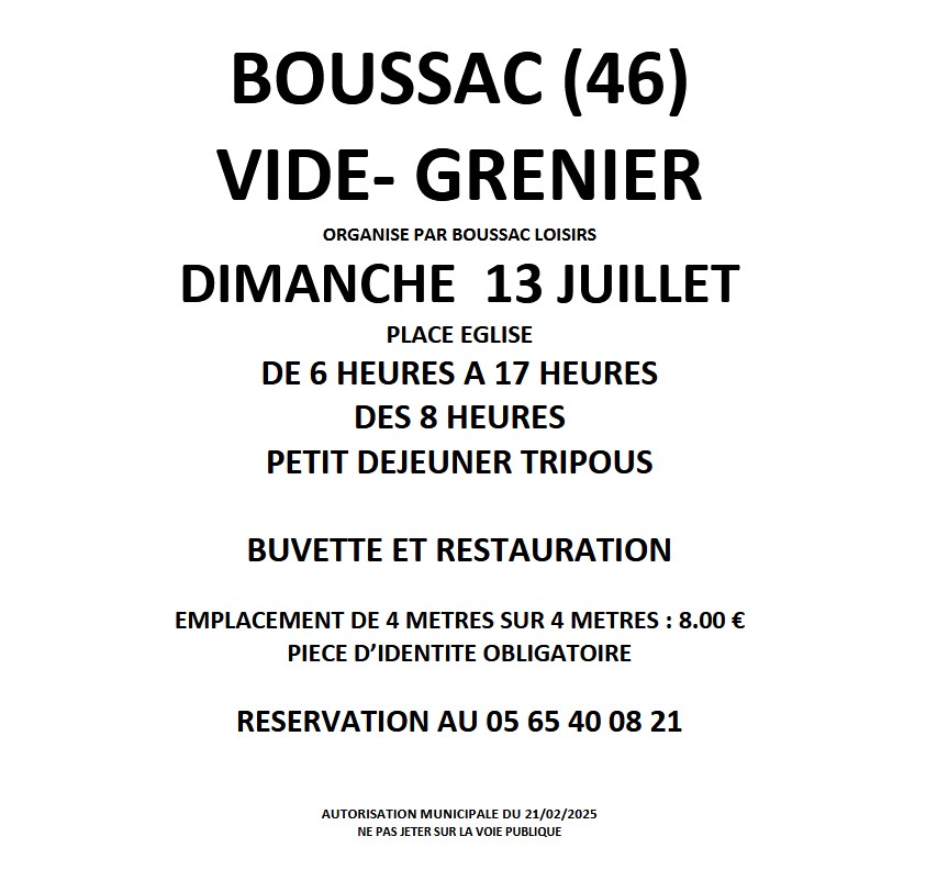 Vide-Greniers à Boussac