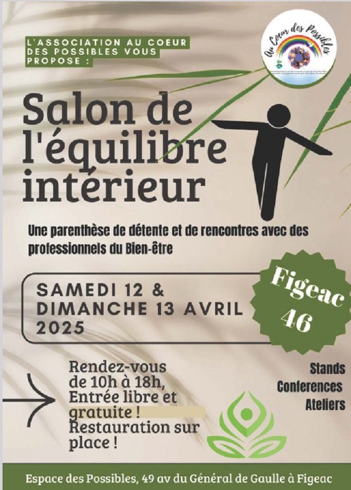 Salon de l'Équilibre Intérieur (bien-être) à l'Espace des Possibles à Figeac