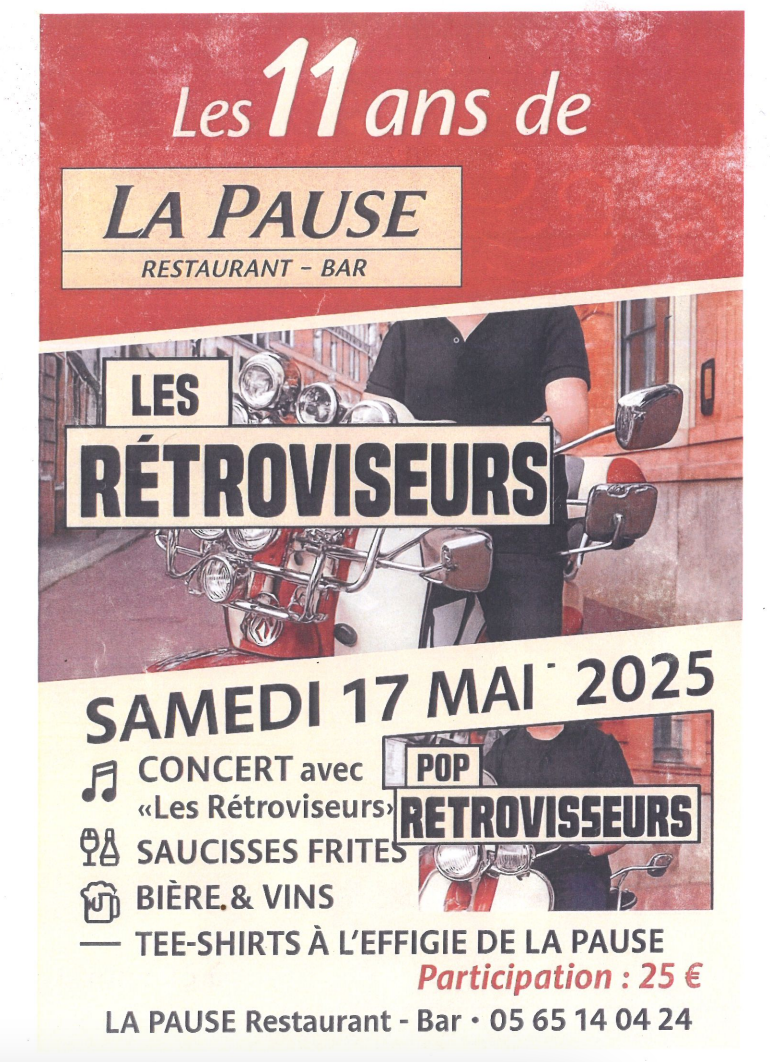 Concert pop les rétrovisuers à La Pause à Cajarc
