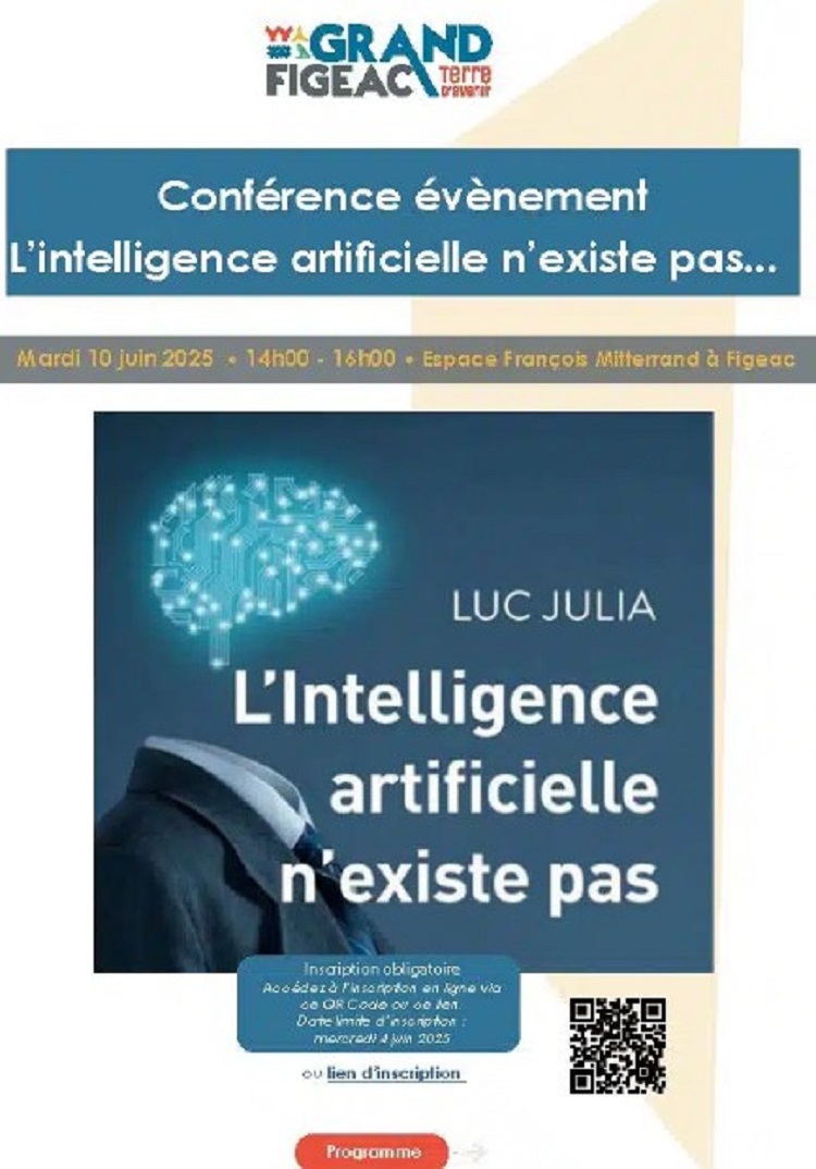 Conférence évènement "L’intelligence artificielle n’existe" avec le Grand-Figeac