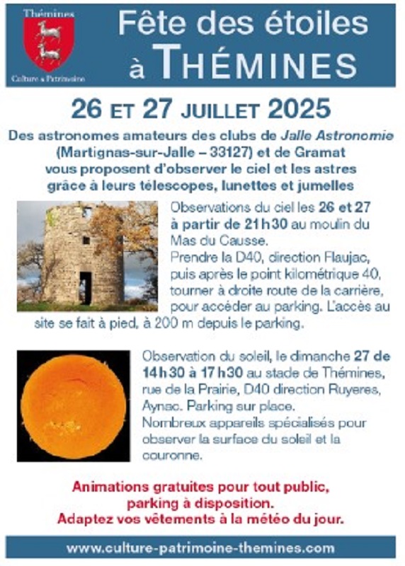 Fête des Étoiles et du Soleil à Thémines, Thémines