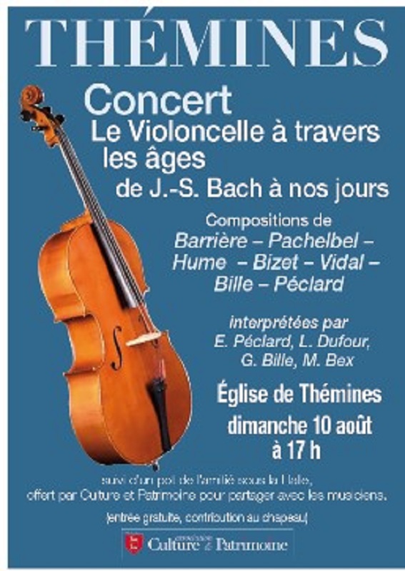Concert  à Thémines : Le violoncelle à travers les âges