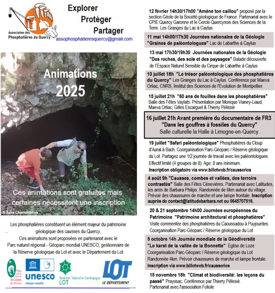 Journées du patrimoine phosphatières du Caoussadou à Puyjourdes.