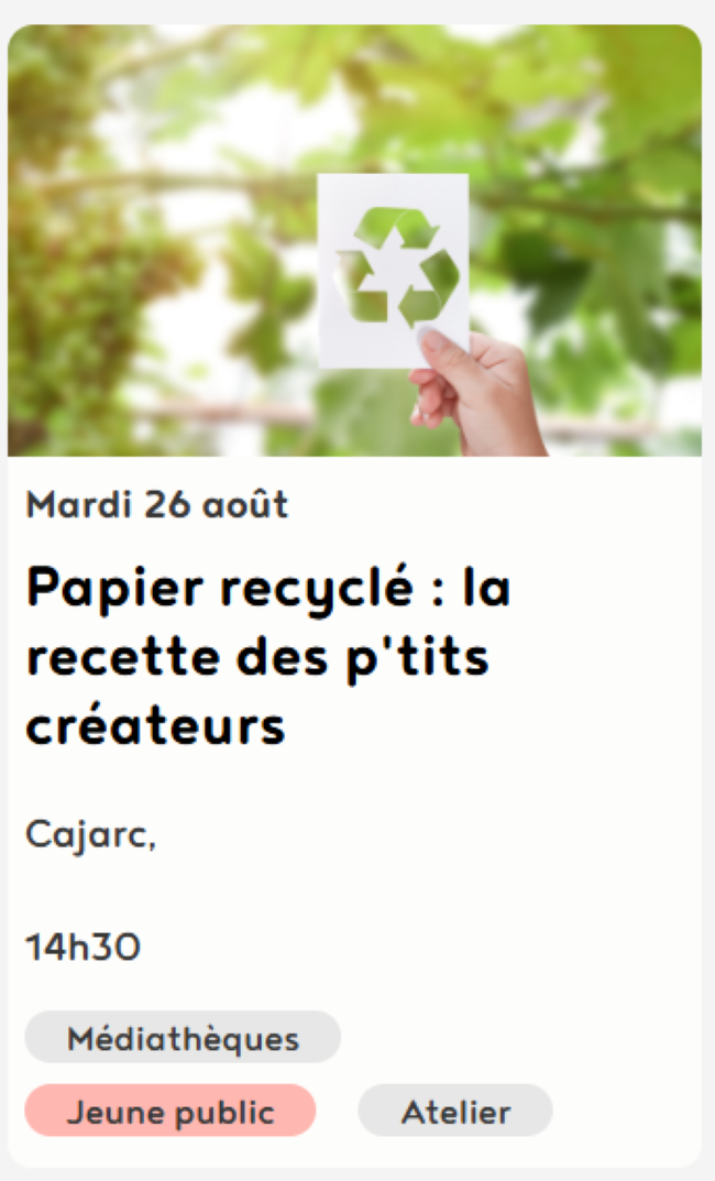 Atelier créatif à la médiathèque de Cajarc