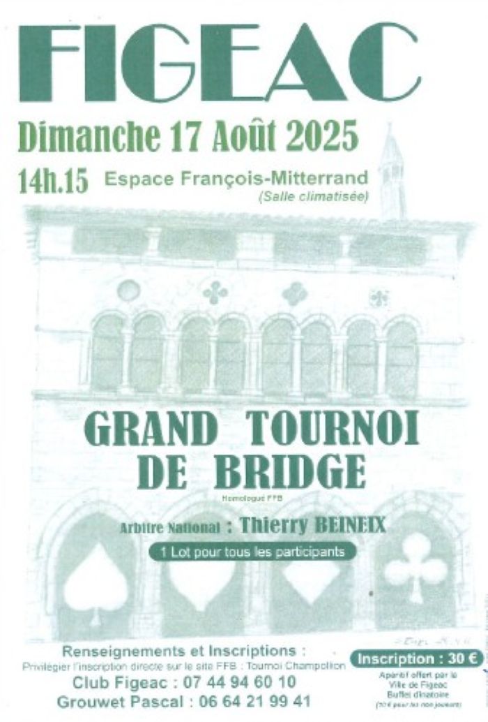 Grand tournoi de bridge à Figeac : tournoi Champollion