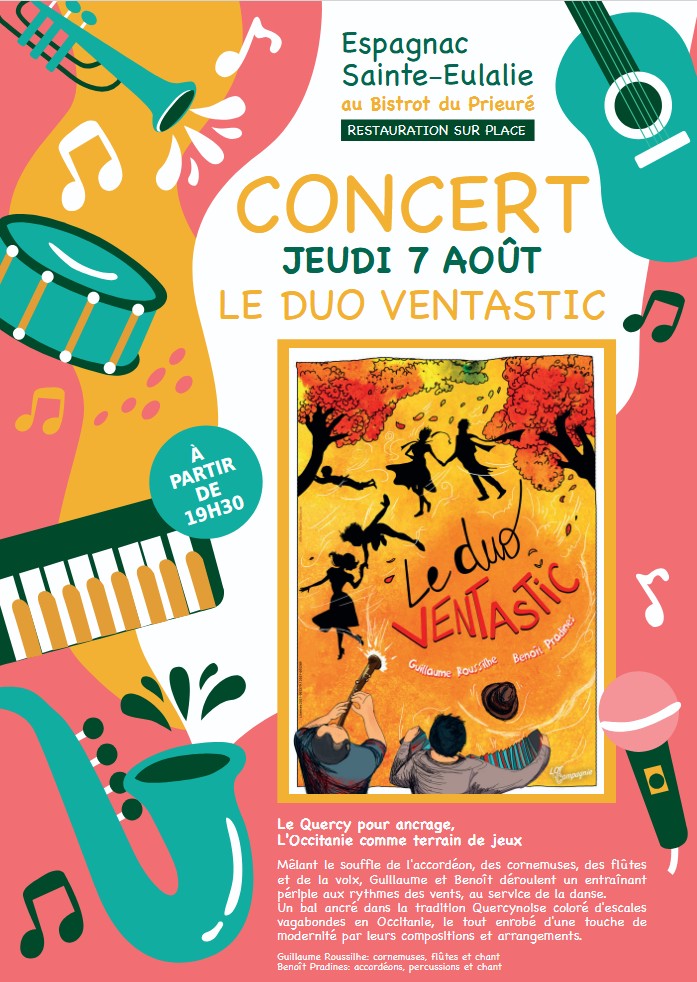 Concert Le Duo Ventastic à Espagnac-Sainte-Eulalie