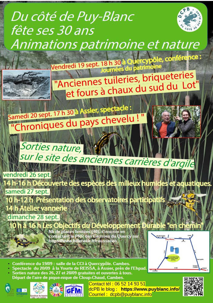 Du Côté de Puy Blanc fête ses 30 ans, spectacle à Assier : chroniques du pays chevelu,, Assier