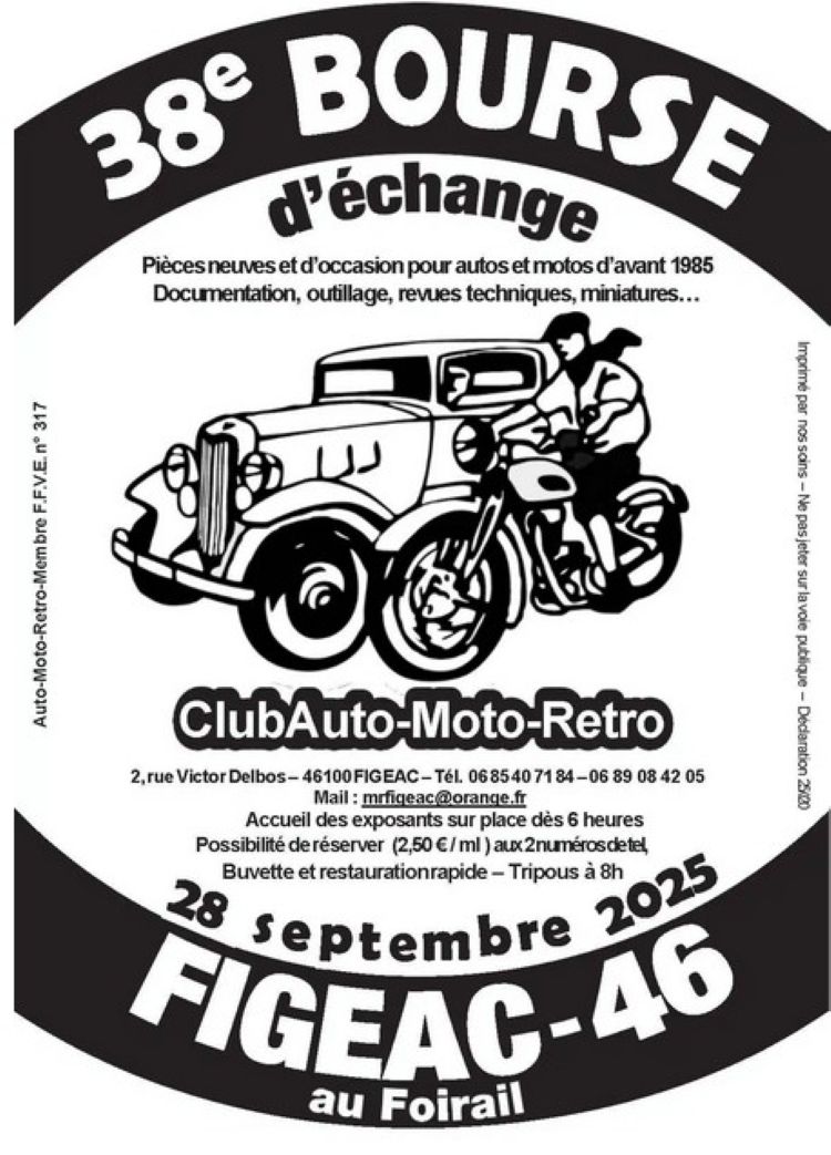 38e Bourse d'échange, Club Auto-moto-rétro Figeac