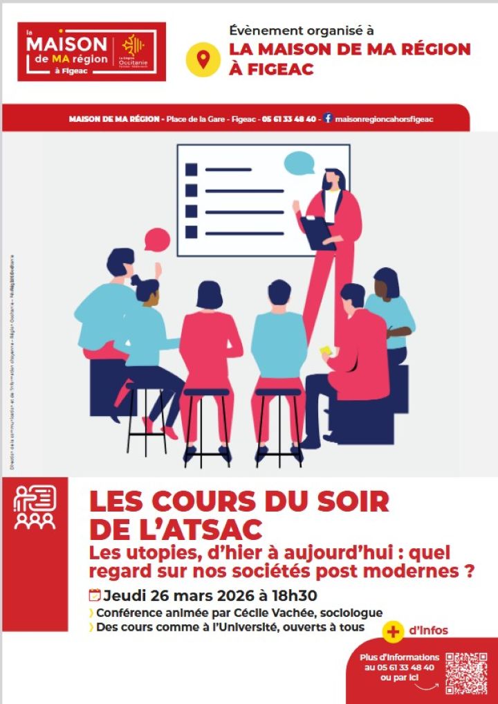 Les cours du soirs de l’ATSAC  à Figeac : les utopies, d’hier à aujourd’hui