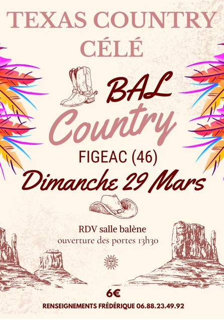 Bal Country Line Dance avec Texas Country Célé à Figeac