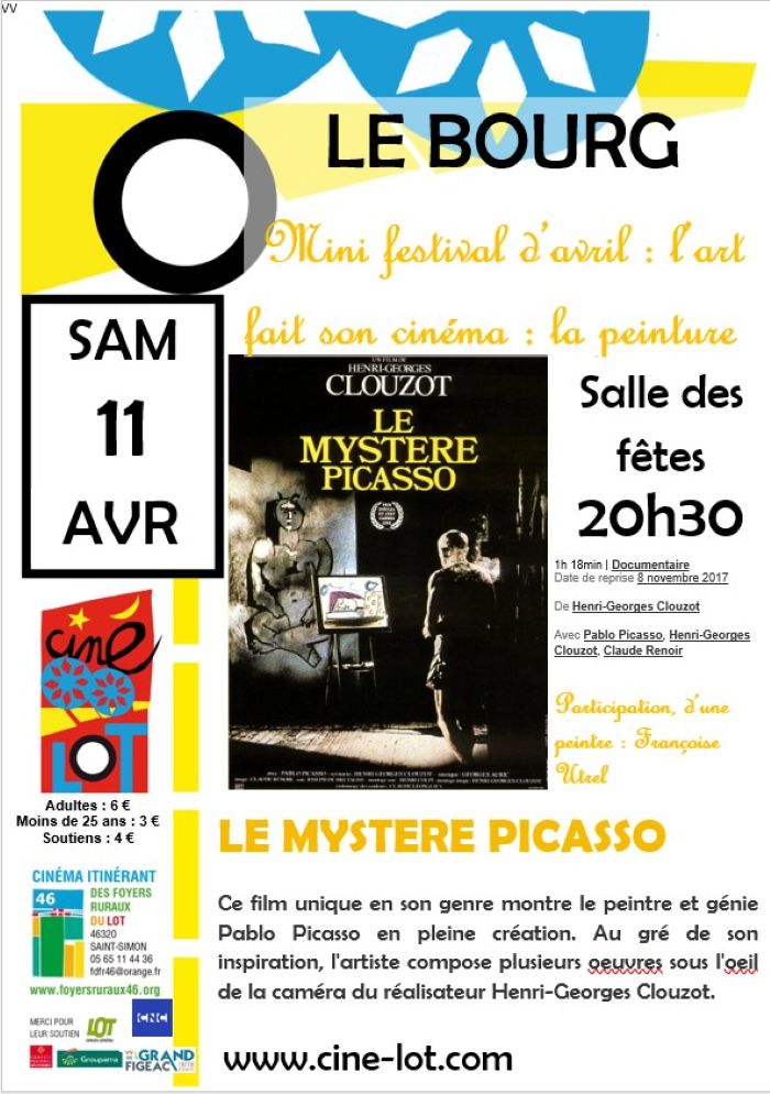 Le Bourg, mini festival de cinéma , l'art fait son cinéma, le mystère Picasso