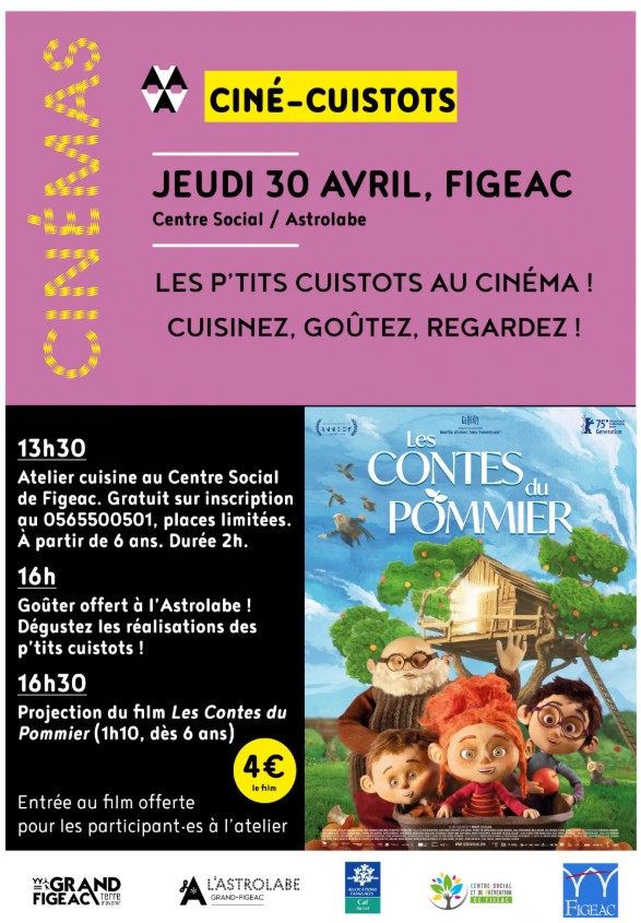 Les p'tits cuistots au ciné ! avec le Cinéma Charles Boyer Figeac — visuel événement