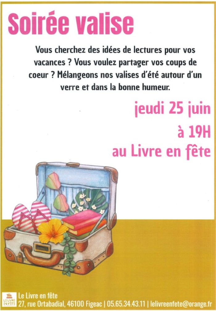Soirée valise au Livre en Fête à Figeac