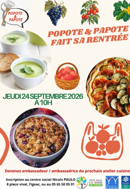 Atelier cuisine "Popote et Papote" à Figeac : les trésors de septembre !