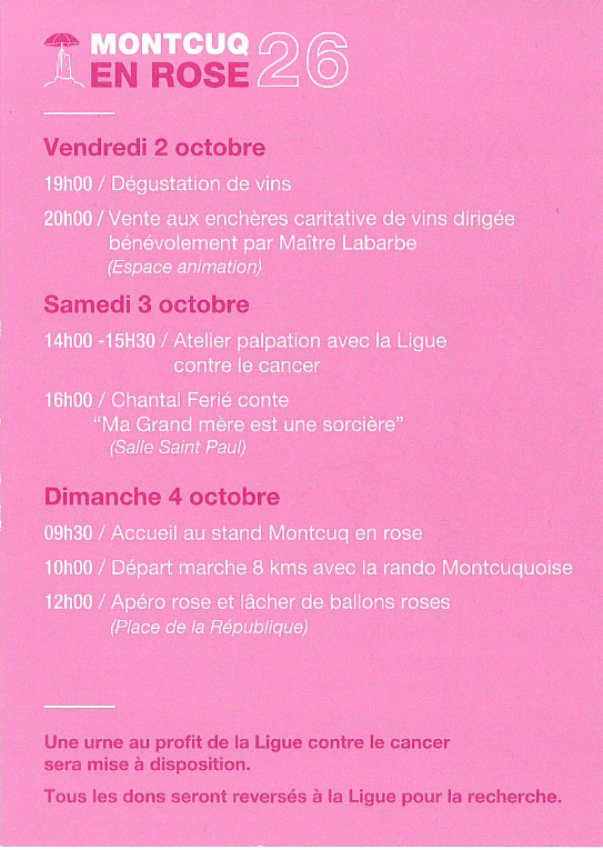 Octobre Rose : Montcuq en rose