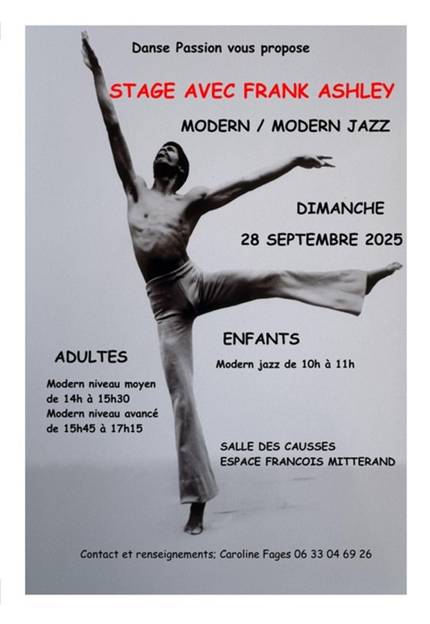 Stage de danse modern jazz avec Frank Ashley