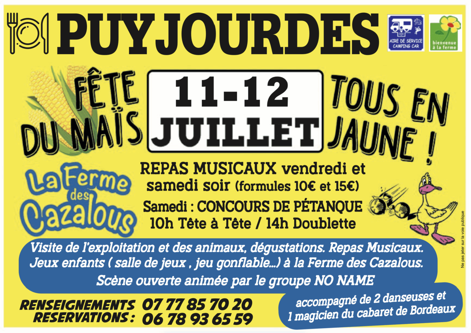 Fête du Maïs à Puyjourdes, tous en Jaune à la "Ferme des Cazalous"