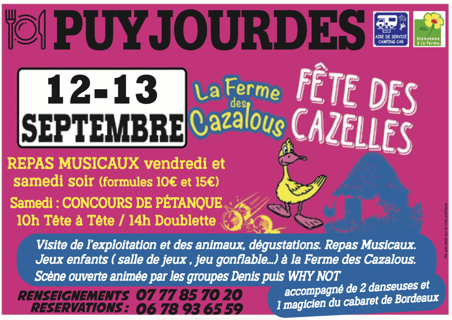 La fête des cazelles à la Ferme Des Cazalous à Puyjourdes