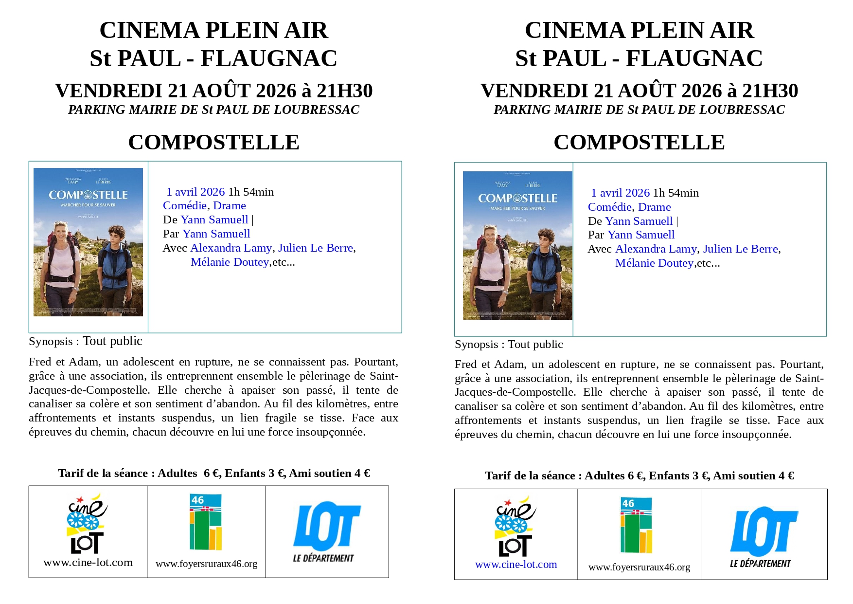 Ciné-Lot en plein air : "Compostelle"