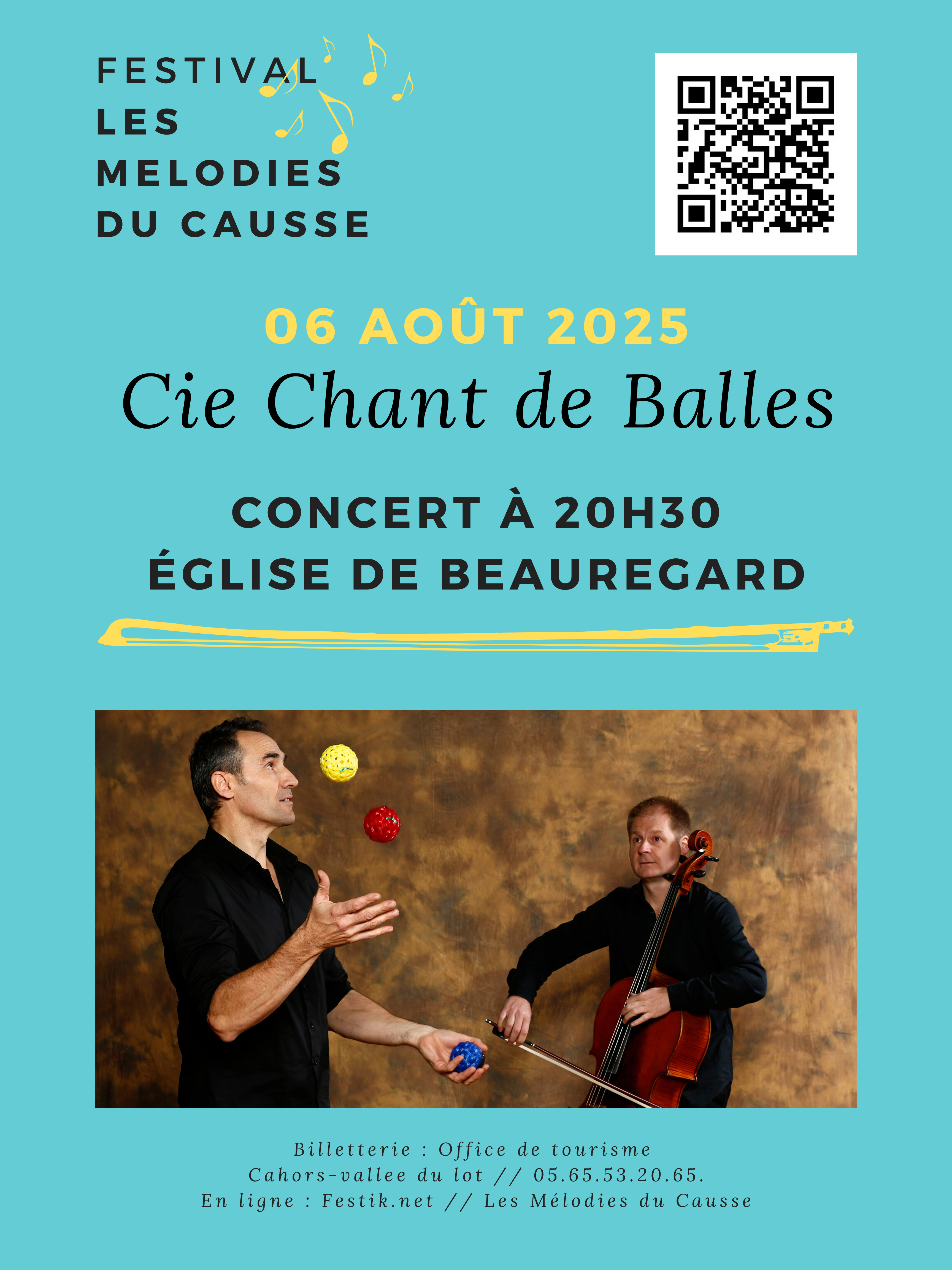 Festival les Mélodies du Causse: Cie Chant de Balle, "Suites pour jonglerie et violoncelle"
