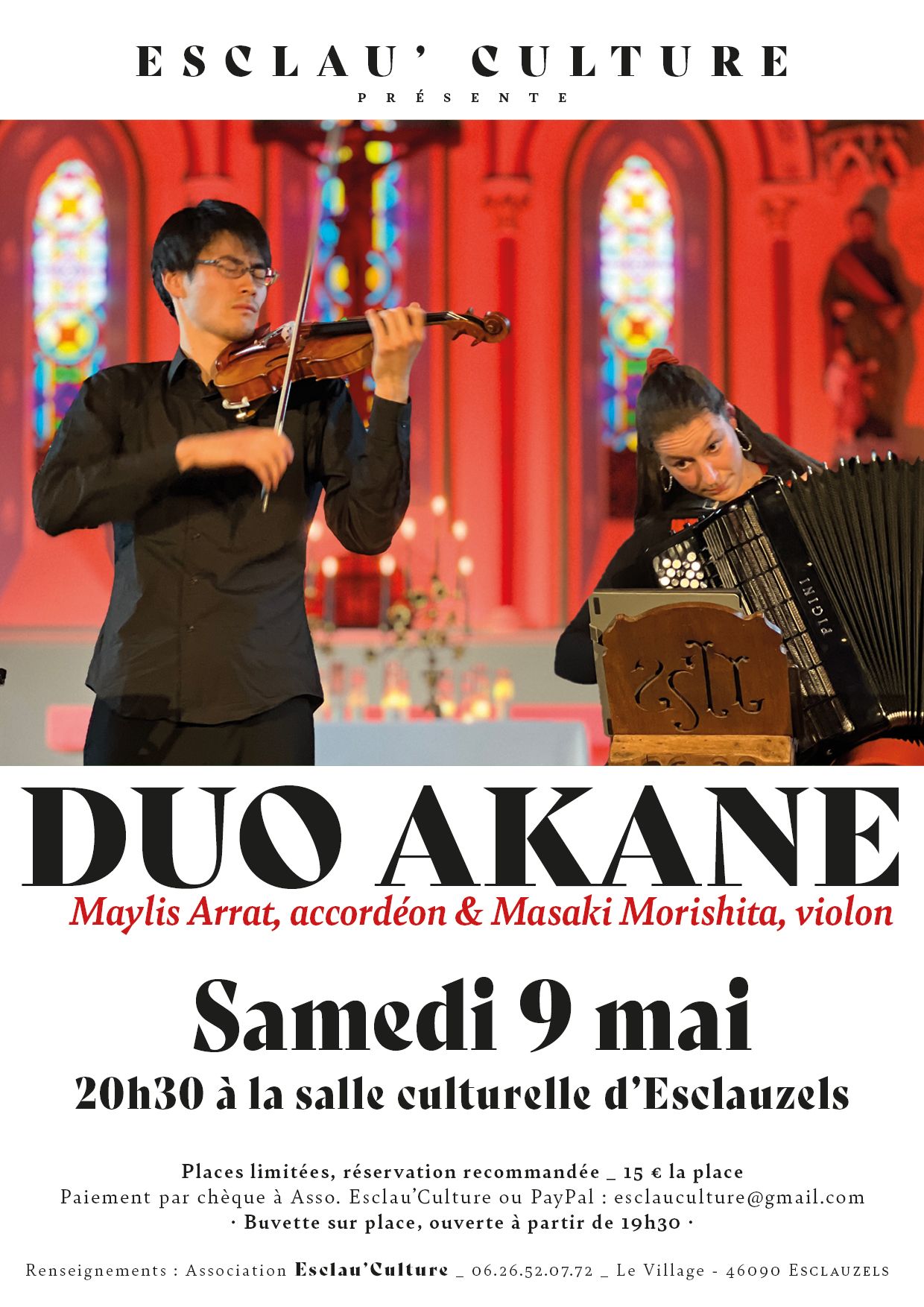 Esclau'Culture : Maylis Arrat - Accordéon, et Masaki Morishita - violon