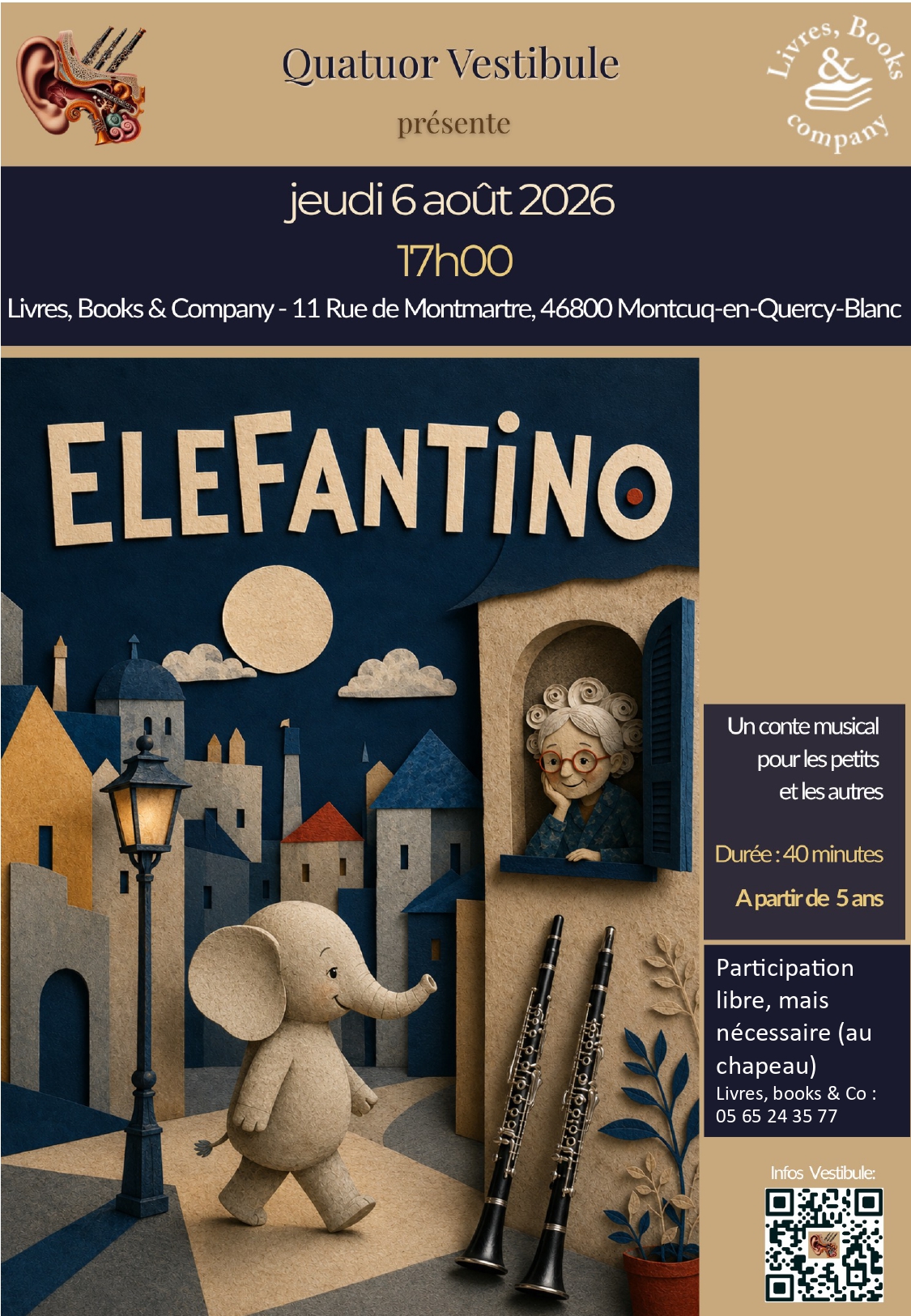Spectacle "Elefantino" à Books & Co
