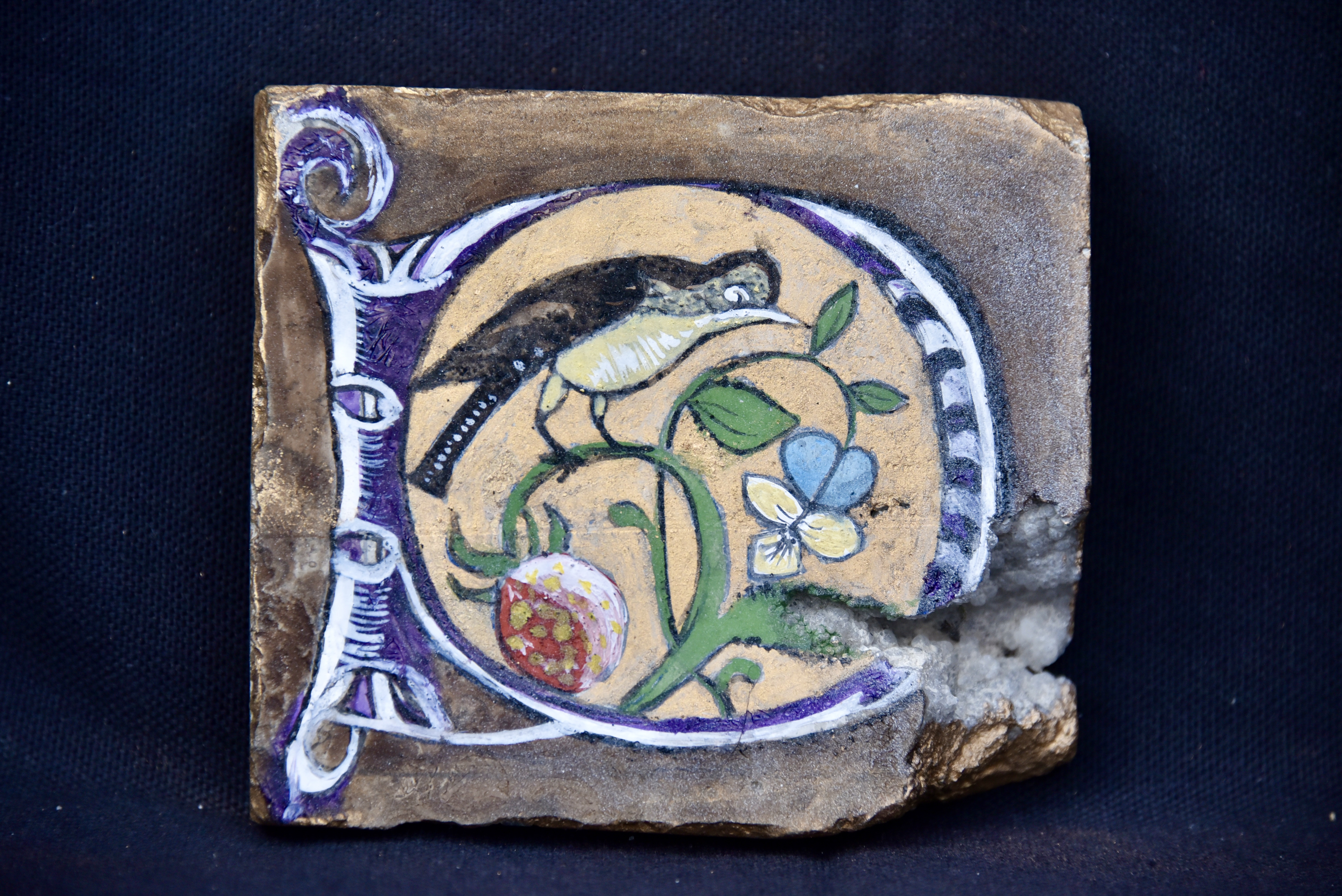Exposition d'enluminures sur pierre de Serge Barlan