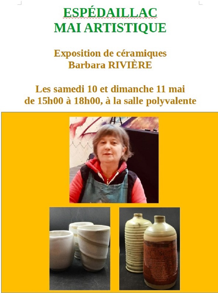 Mai artistique à Espédaillac, les céramiques de Barbara Rivière