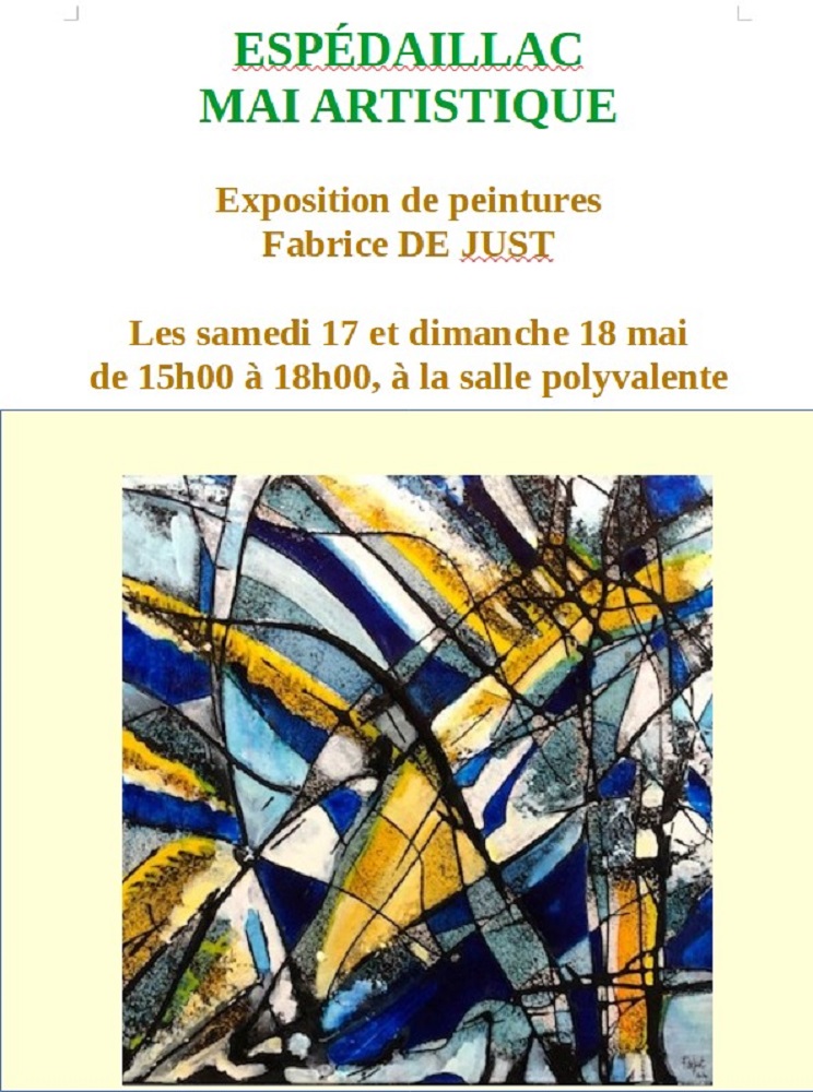 Mai artistique à Espédaillac, exposition de peinture Fabrice De Just