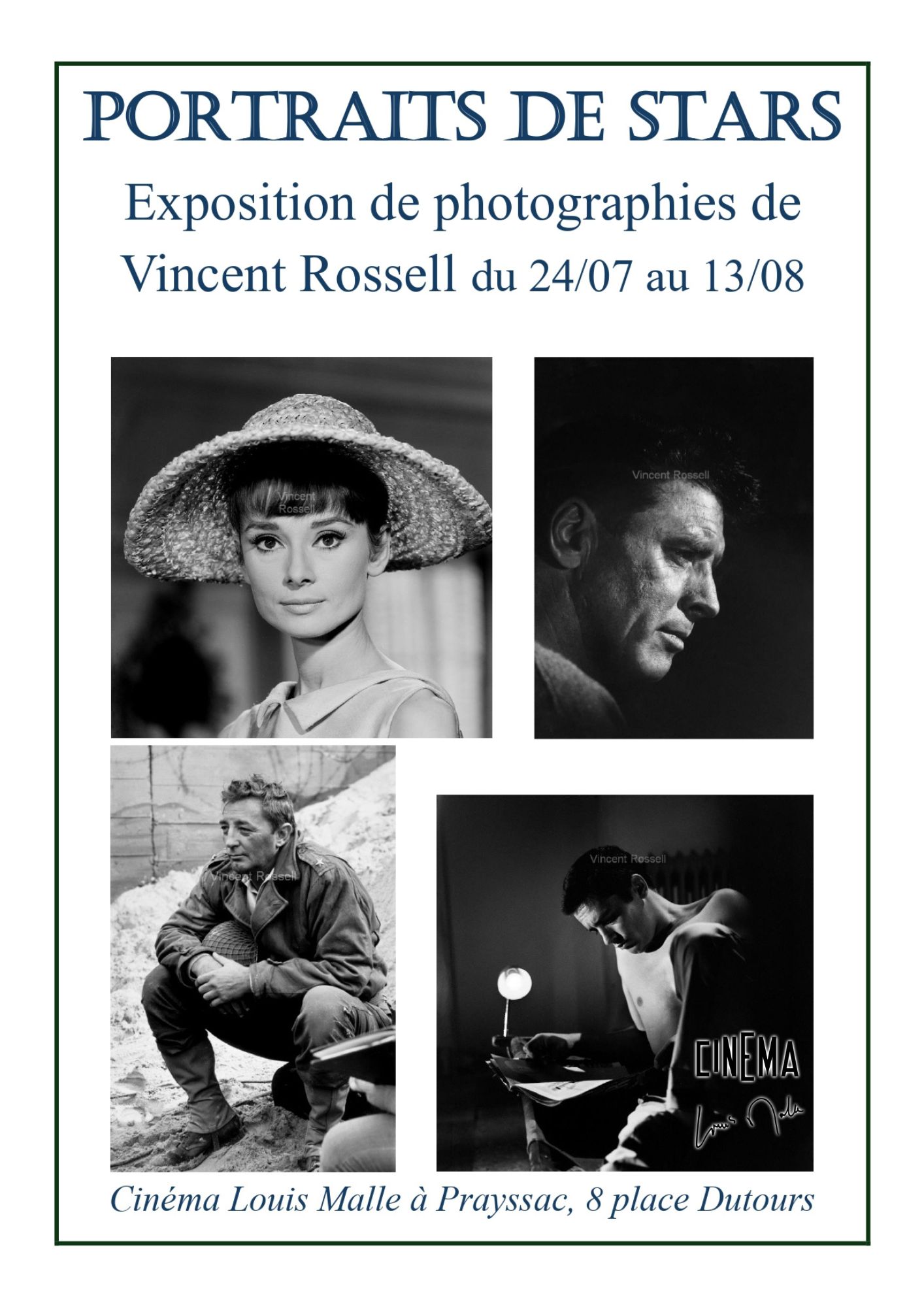 Exposition au cinéma Louis Malle : "Portraits de Stars" par Vincent Rossell