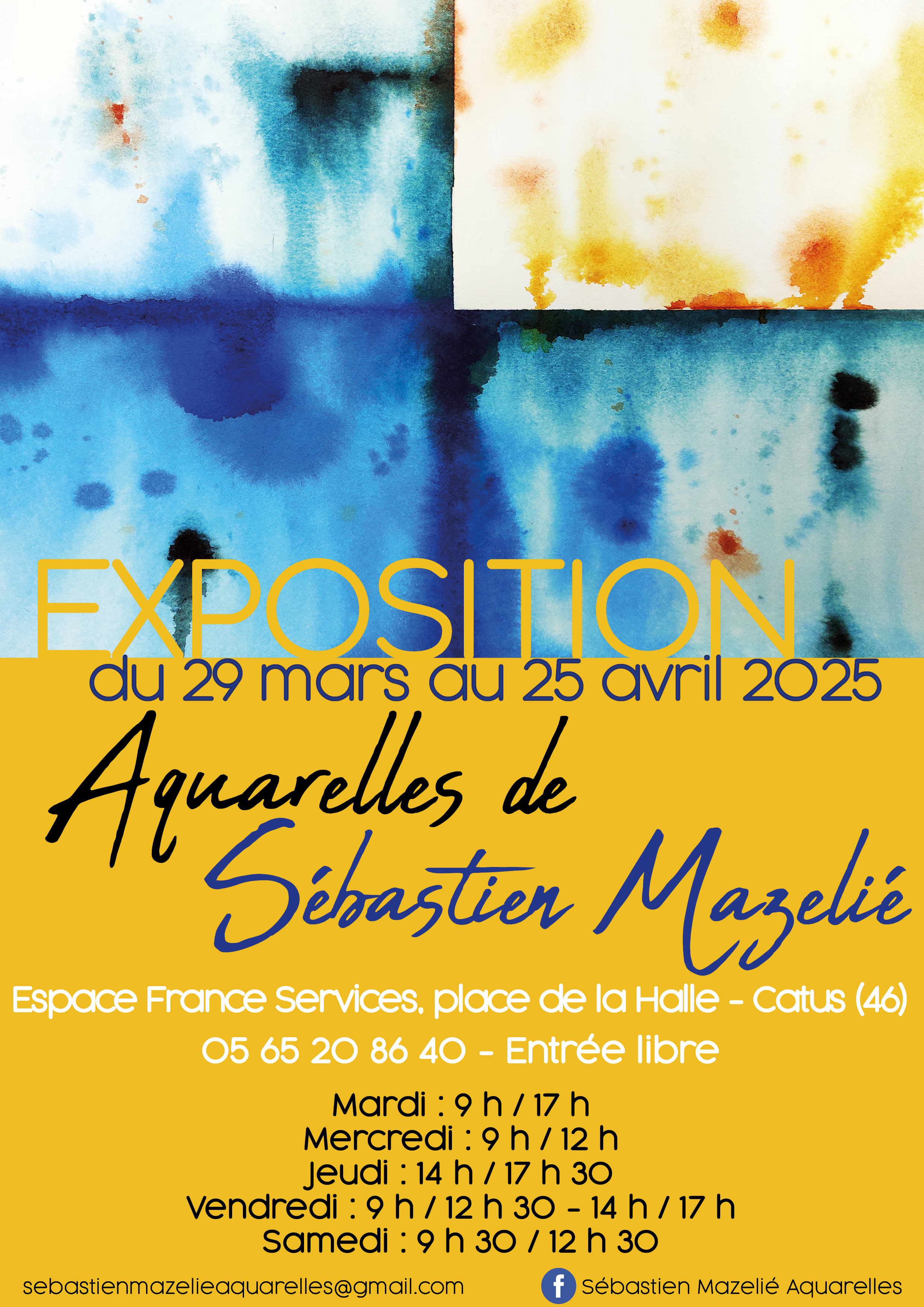 Exposition : "Aquarelles de Sébastien Mazelié"