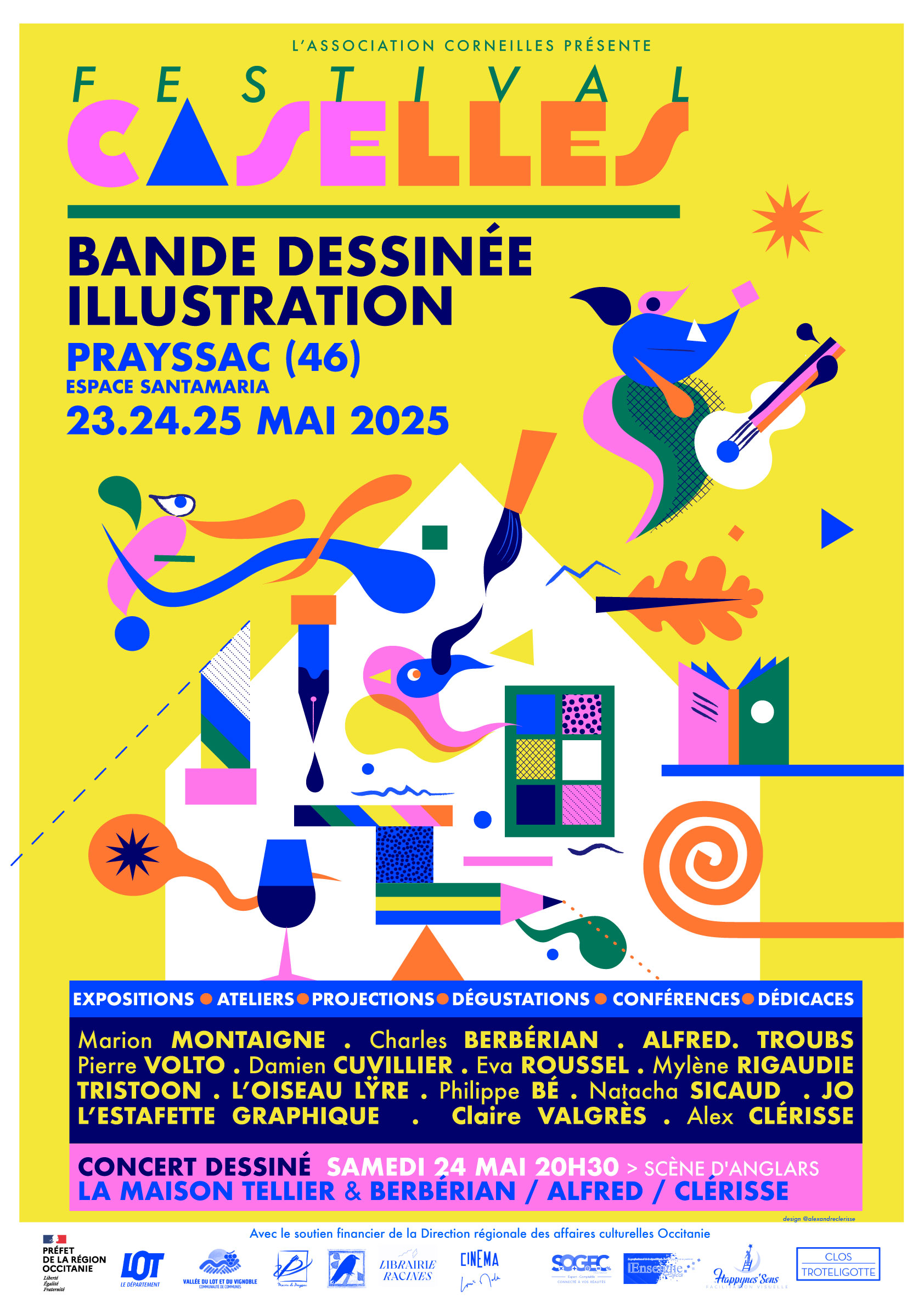 Festival Caselles : ateliers de sérigraphie et de dessin