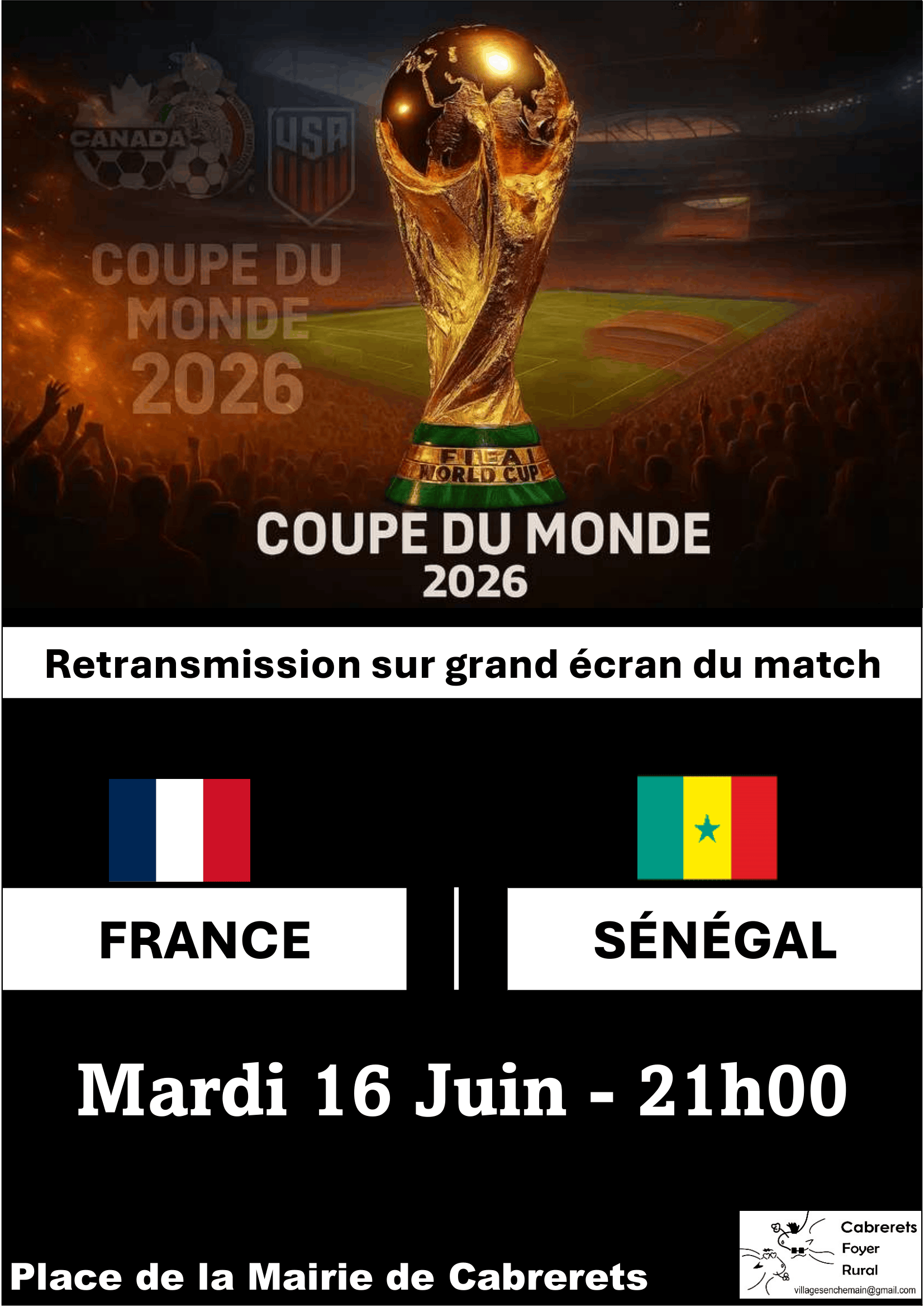 Retransmission des matchs de la Coupe du Monde à Cabrerets