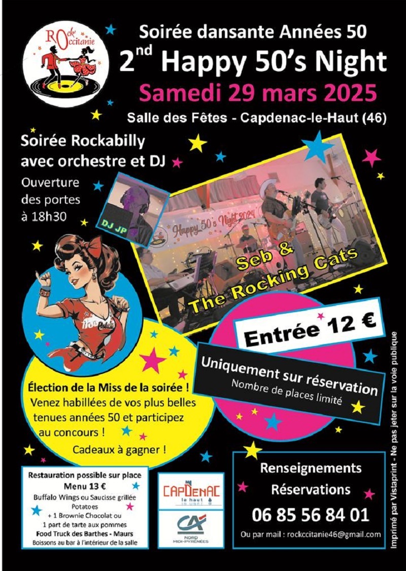 Soirée Happy 50’s Night à Capdenac