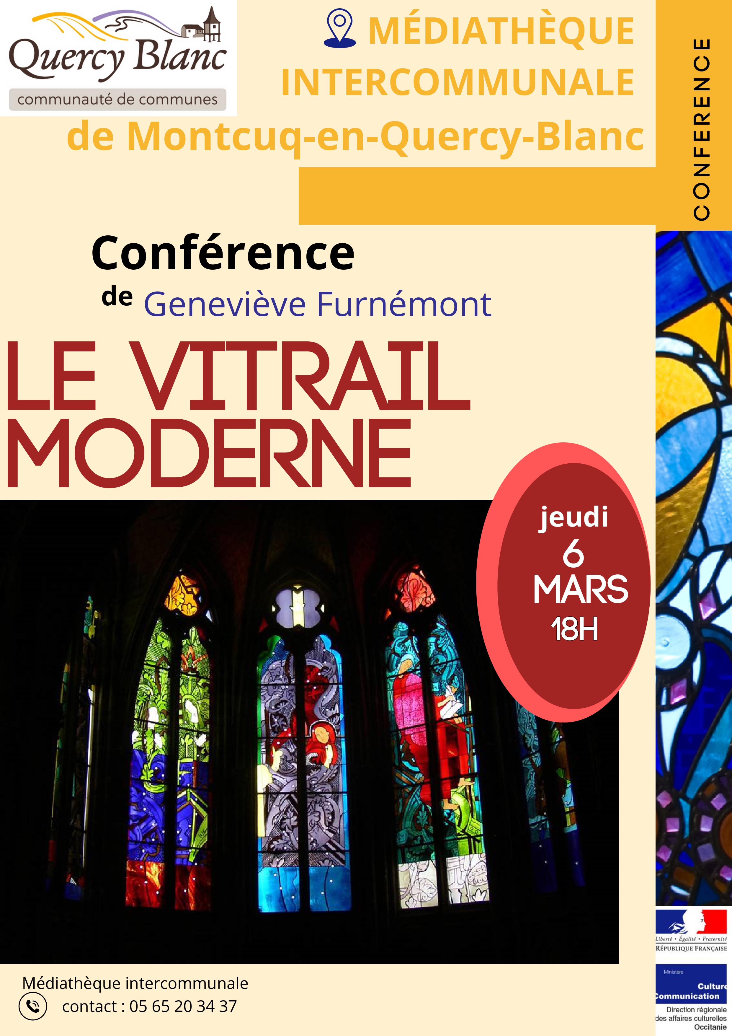 Conférence sur le vitrail moderne à la médiathèque de Montcuq