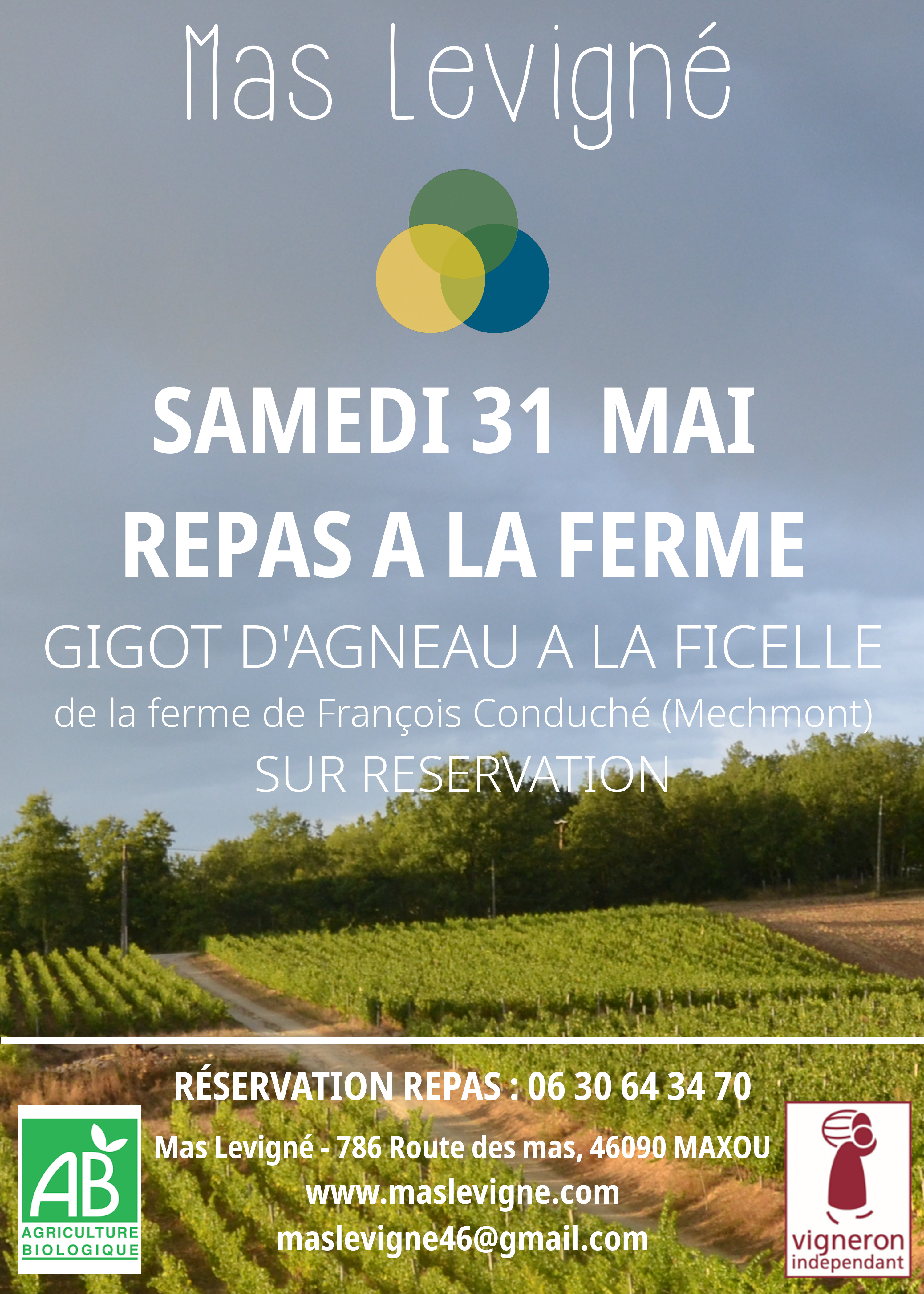 Repas à la ferme : gigot à la ficelle au Mas Levigné