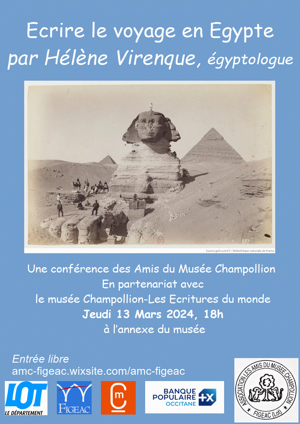 ANNULÉE - Conférence des Amis du Musée Champollion de Figeac - Écrire le voyage en Egypte
par Hélène Virenque