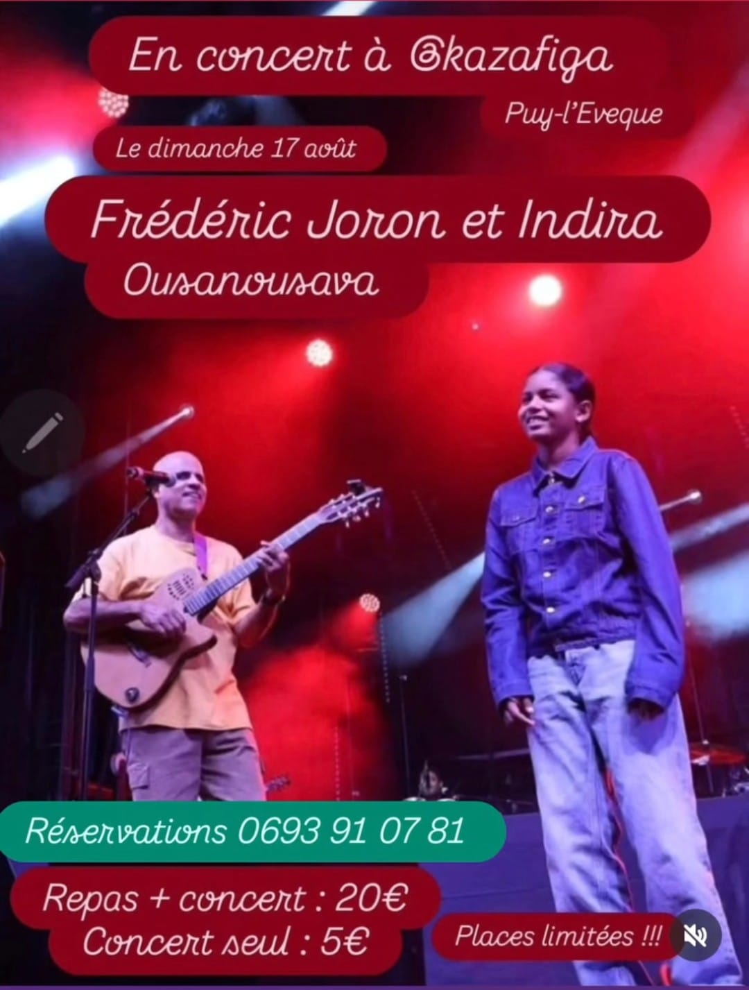 Concert à Loupiac: Frédéric Joron et Indira