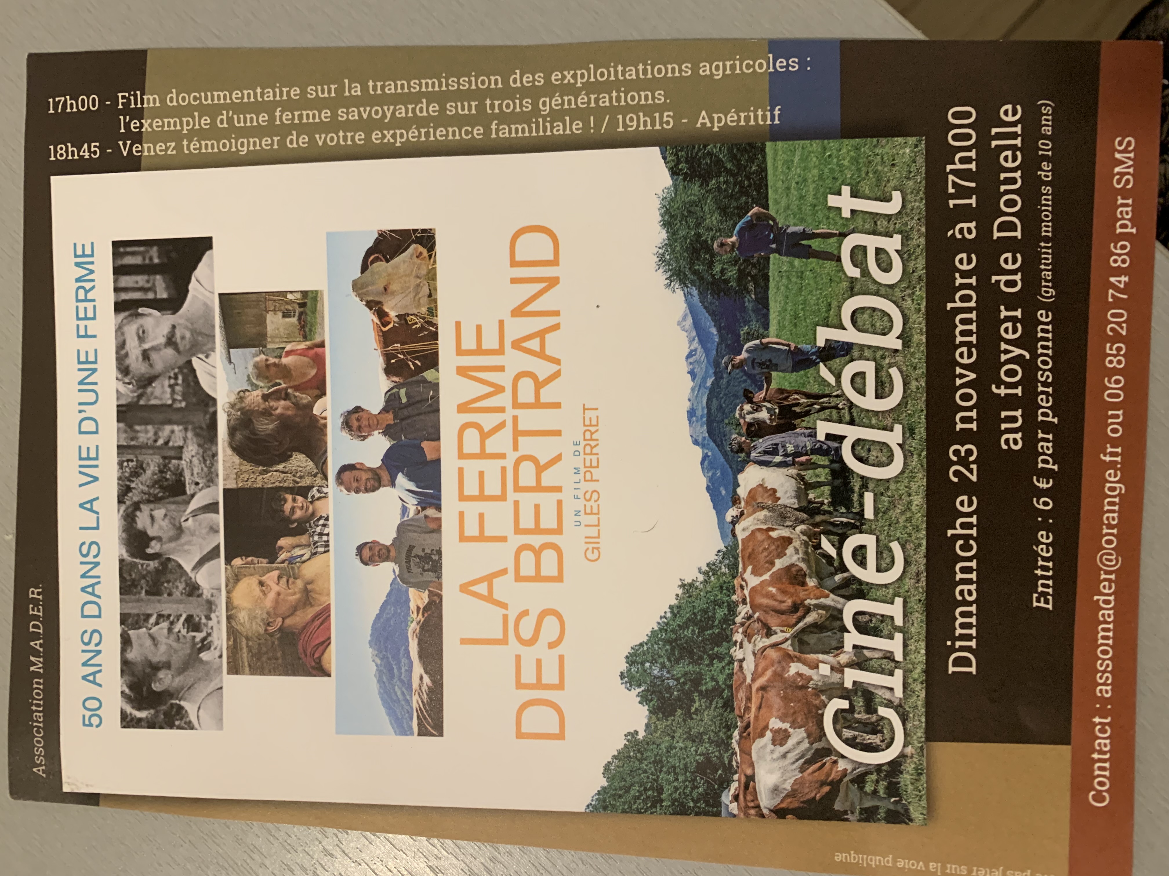 Ciné-débat : "La ferme des Bertrand" de GIlles PERRET