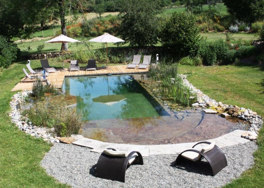 piscine naturelle vu depuis mezzanine Fleurs d'eau