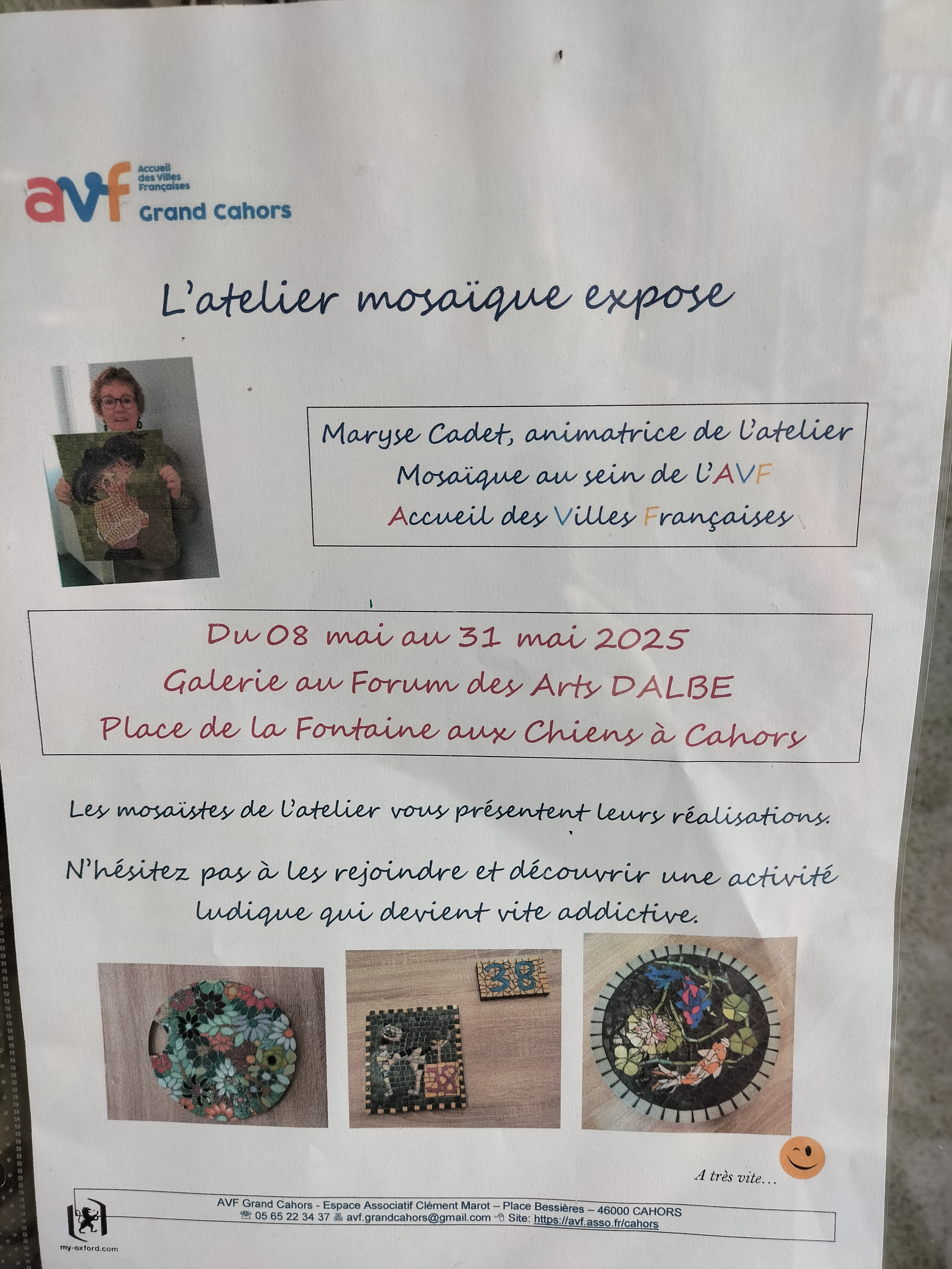 Exposition de l'atelier mosaïque
