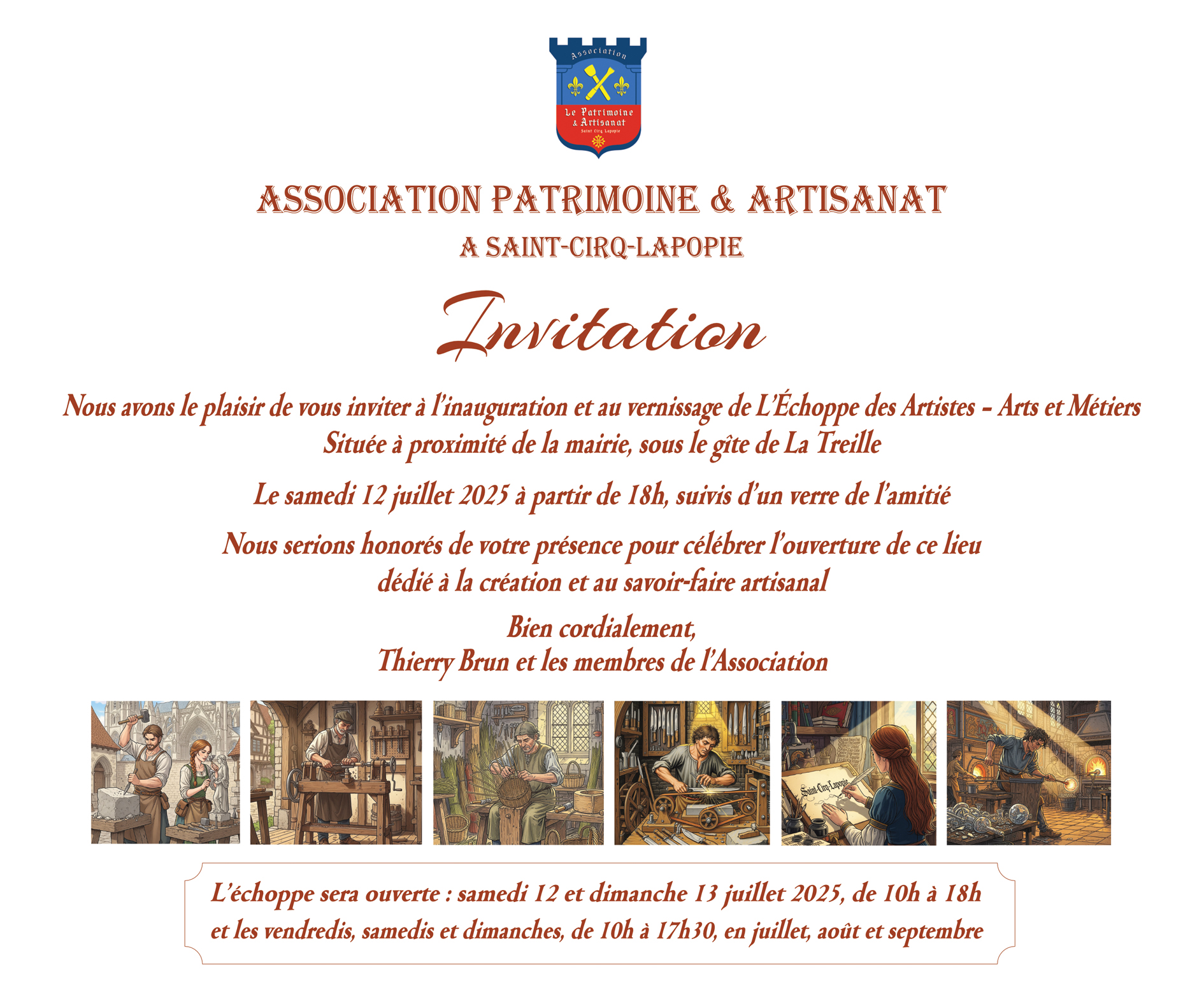 Inauguration de l'échoppe des Artistes, Arts et Métiers, Saint-Cirq-Lapopie - photo 2