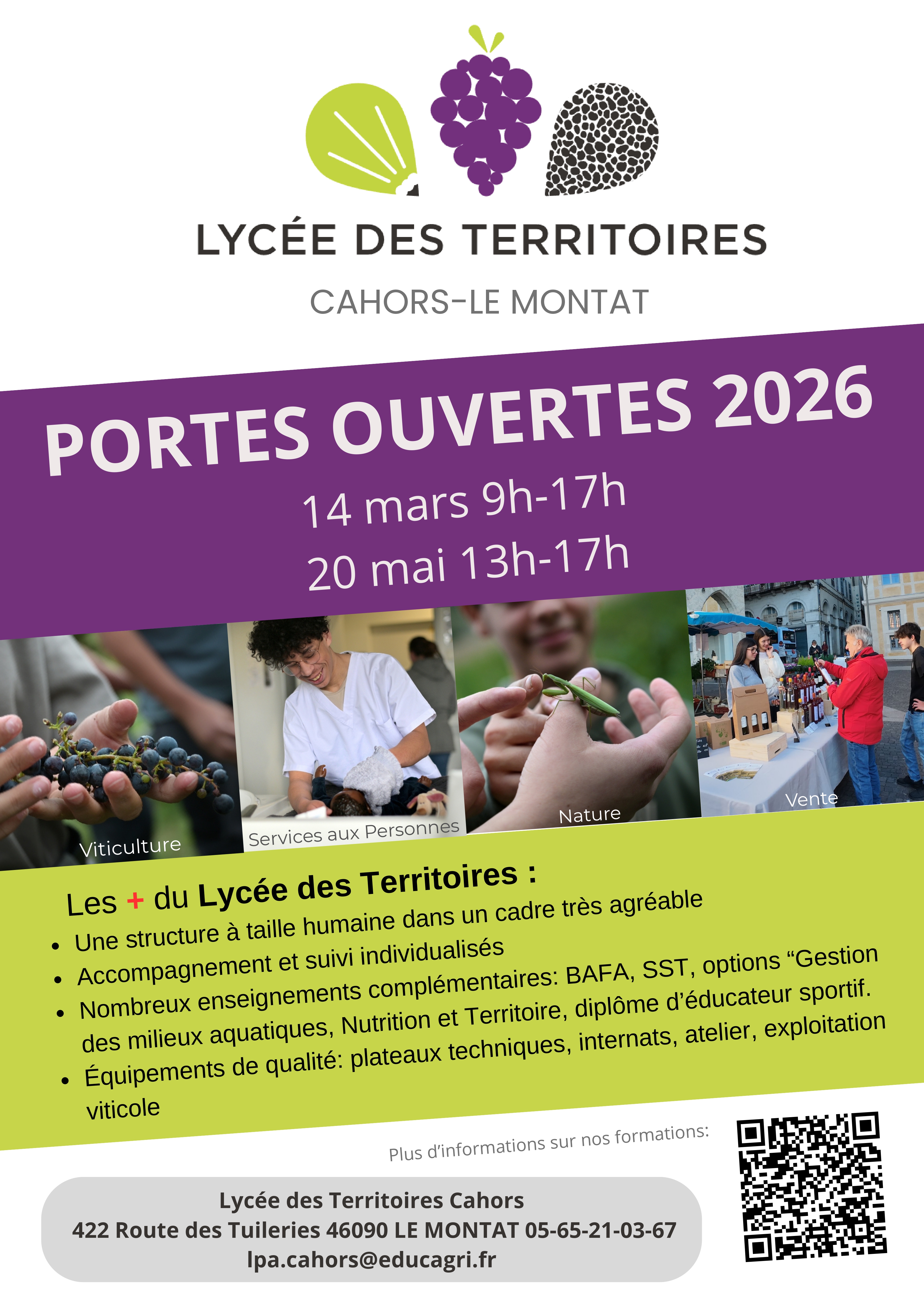 Journée portes ouvertes au lycée des territoires EPLEFPA du Montat