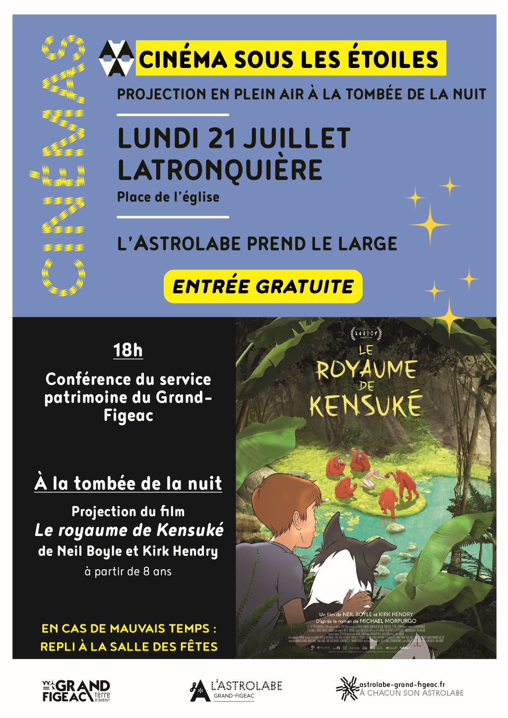 Cinéma sous les étoiles à Latronquière : le Royaume de Kensuké