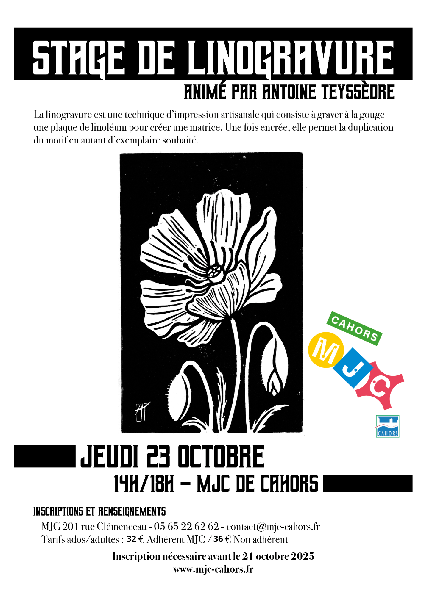 Stage de linogravure - MJC Cahors