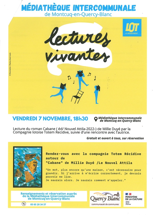 Lectures vivantes à Montcuq-en-Quercy-Blanc