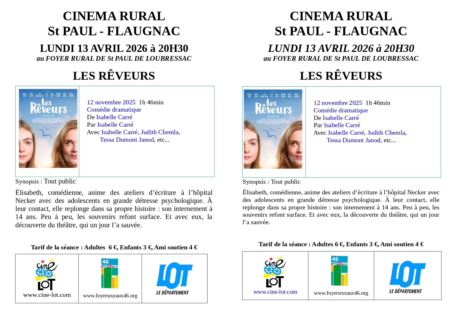 Ciné-Lot : "Les Rêveurs"