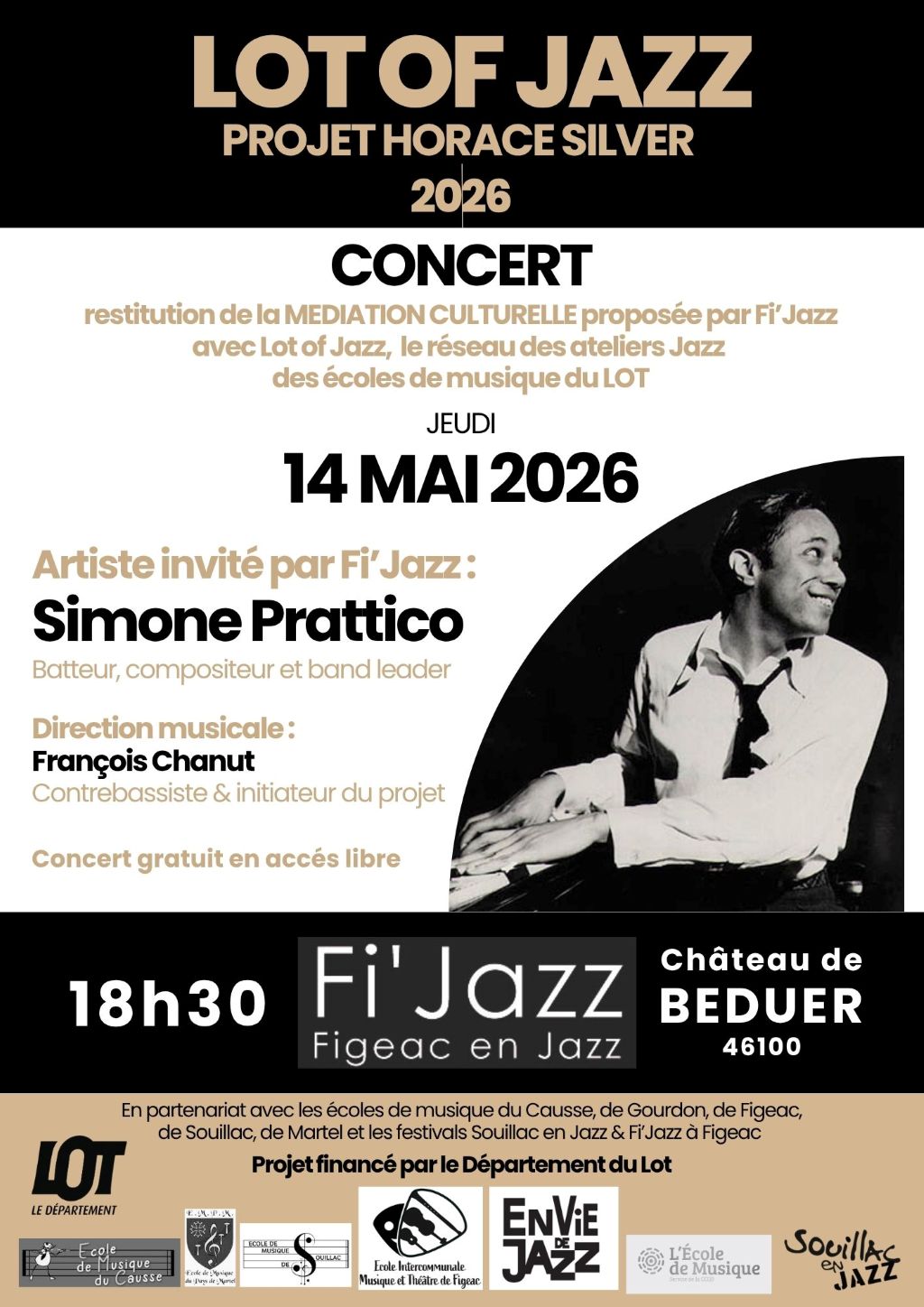 Fi'jazz, concert de restitution des écoles de musiques du Lot à Béduer — visuel événement