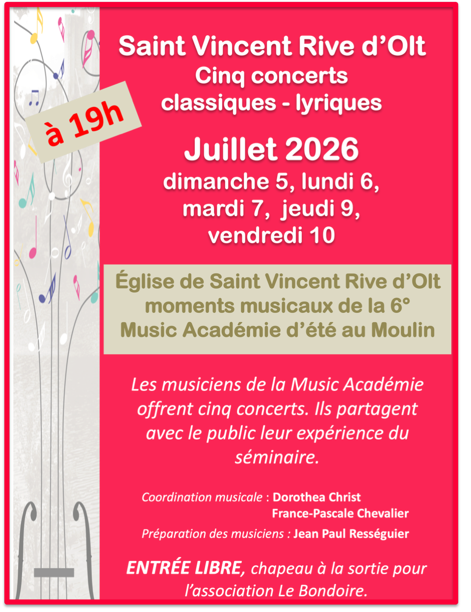 Concerts de la la sixième Académie Musicale