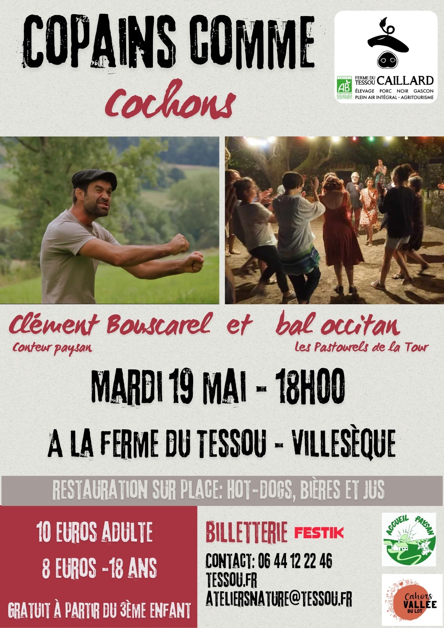 Contes de Clément Bouscarel et Bal Trad' à la ferme du Tessou